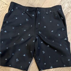 Under Armour Black Shorts with Light Blue Cactus Print